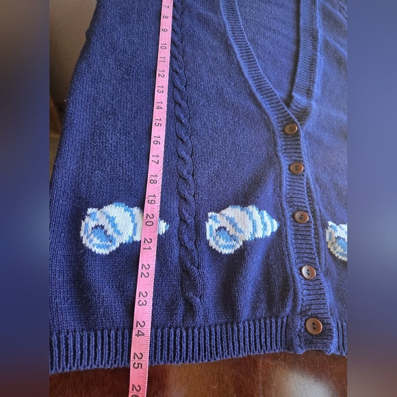 ​🌷 Pendleton Classic: Coastal Spring Sea Shell Cardigan - Picture 10 of 12